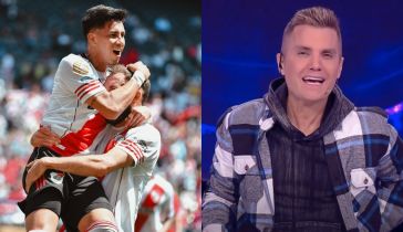 El festejo de Maximiliano Meza en su gol para River y Santiago del Moro en Gran Hermano