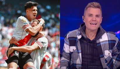 El festejo de Maximiliano Meza en su gol para River y Santiago del Moro en Gran Hermano