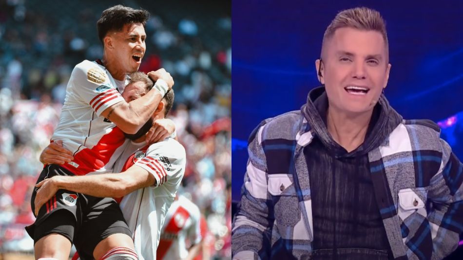 El festejo de Maximiliano Meza en su gol para River y Santiago del Moro en Gran Hermano