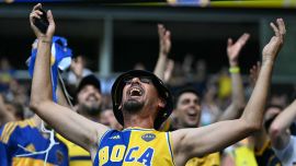 Boca Juniors fans enjoying the FIFA Club World Cup.