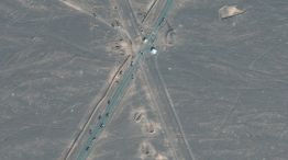 Una foto satelital de la base nuclear subterránea de Fordo, en Irán.