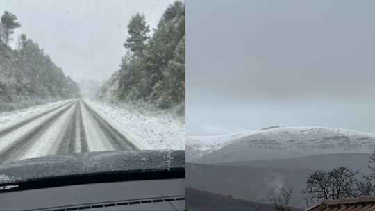 Postales invernales: la nieve tiñó de blanco el sur de la provincia de Buenos Aires