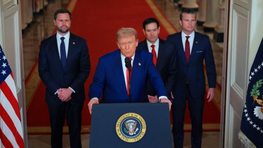 trump and team, iran announcement, 
