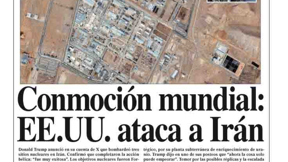 La tapa del Diario PERFIL del domingo 22 de junio de 2025