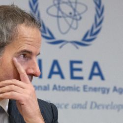 Director General of the International Atomic Energy Agency (IAEA) Rafael Grossi attends an extraordinary IAEA’s Board of Governors meeting at the agency's headquarters in Vienna, Austria on June 23, 2025. 