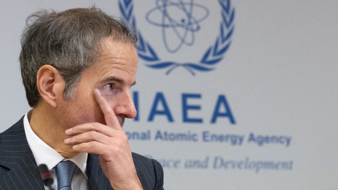 Director General of the International Atomic Energy Agency (IAEA) Rafael Grossi attends an extraordinary IAEA’s Board of Governors meeting at the agency's headquarters in Vienna, Austria on June 23, 2025. 