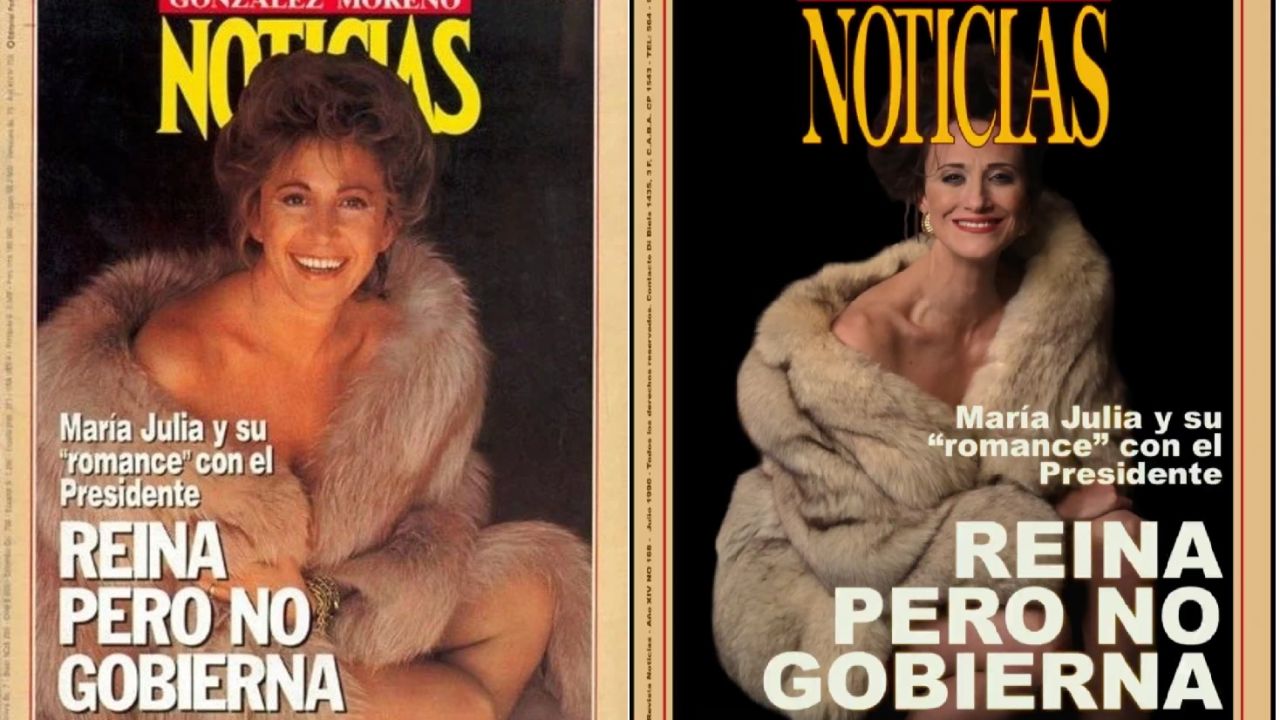 La icónica portada de NOTICIAS con María Julia Alsogaray, en la serie de Menem
