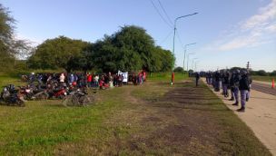Protesta por beneficios sociales. 