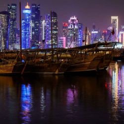 Rascacielos de Doha, Qatar. Irán anunció el lanzamiento de misiles contra una importante base estadounidense en Qatar. Foto de Karim JAAFAR / AFP | Foto:AFP