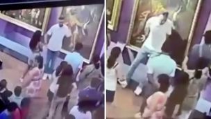 Se quiso sacar una selfie y destruyó una pintura del siglo XVIII