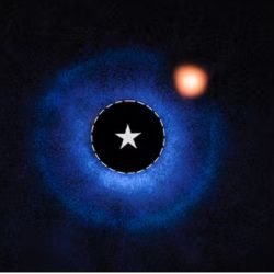 Imagen del exoplaneta orbitando a la estrella bebé TWA 7.