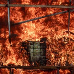 Una pila de drogas ilegales incautadas durante una ceremonia de destrucción para conmemorar el "Día Internacional contra el Abuso y el Tráfico Ilícito de Drogas" en Yangón. Foto de Sai Aung MAIN / AFP | Foto:AFP