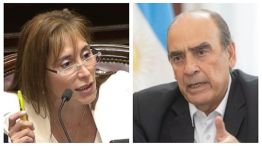 La senadora Cristina López y el jefe de Gabinete Guillermo Francos.