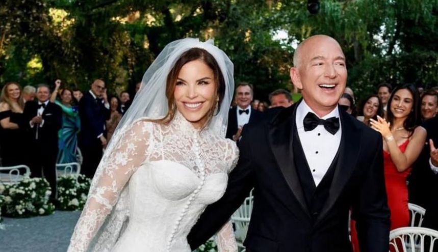 Lauren Sanchez y Jeff Bezos recien casados