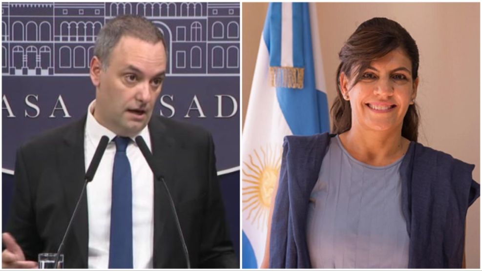 Manuel Adorni y la jueza Moira Fullana.