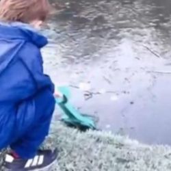 Los niños marplatenses disfrutaron de este inesperado fenómeno blanco.