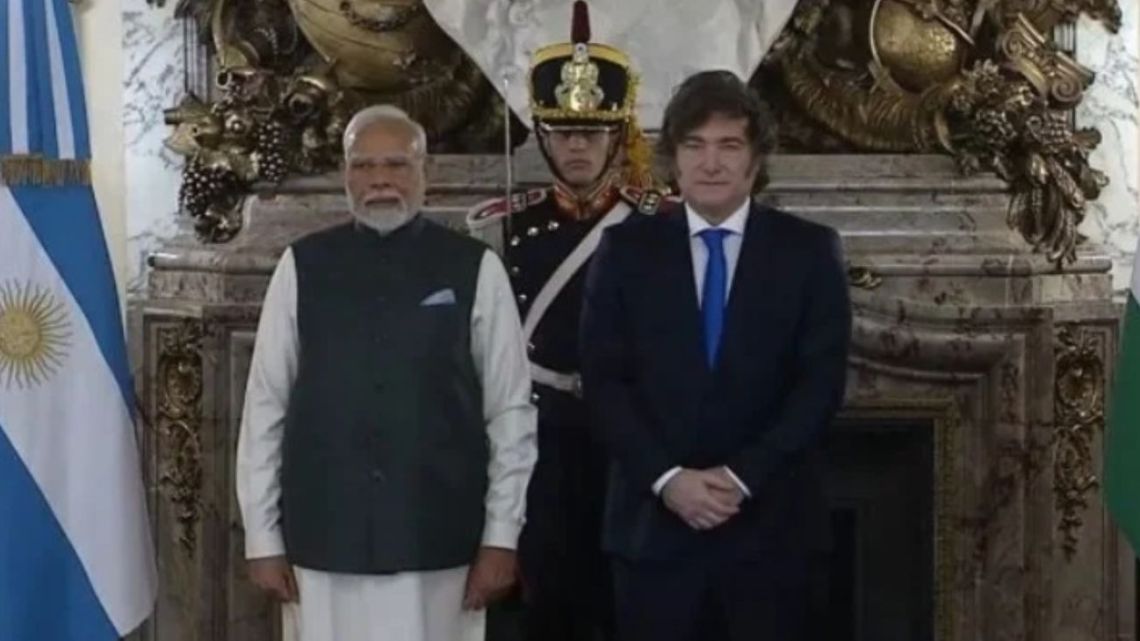 President Milei hosts India PM Narendra Modi at Casa Rosada