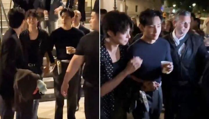 Kim Taehyung, V de BTS, y Park Bo Gum se divirtieron juntos en París y las imágenes se hicieron virales