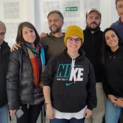 Los científicos a cargo del desarrollo de la App: Daniela Rodríguez, Laura Torres, Agustina Di Giuseppe, Mariano Tagua, Diego Zeverini, Jerónimo Sosa, Pablo Moreno, Camila Maccio, Cris Navas y Rocío Fleitas, junto a Francisco Dell Agnola, Nadia Salattino y Renata Salattino, integrantes de la Municipalidad de la Ciudad de Mendoza.