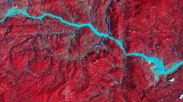 Imagen aérea capturada por el satélite Landsat 8 del río Yangtsé en 2016