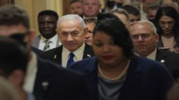 El primer ministro israelí, Benjamin Netanyahu, durante un encuentro en el Capitolio