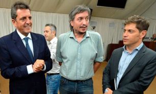 Sergio Massa, Máximo Kirchner y Axel Kicillof definen la alianza del peronismo bonaerense