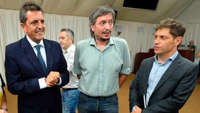 Sergio Massa, Máximo Kirchner y Axel Kicillof definen la alianza del peronismo bonaerense