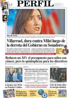 La tapa del Diario PERFIL del domingo 13 de julio de 2025