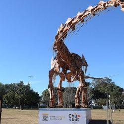 Reconstructed skeleton of Patagotitan Mayorum on display at Recoleta’s Parque Thays.