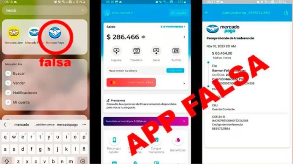 App falsa de Mercado Pago