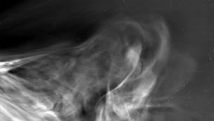 Captura de la sonda solar Parker de viento solar desprendiéndose de la Corona del Sol