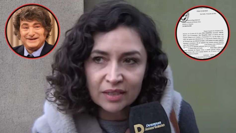 Julia Mengolini y Javier Milei