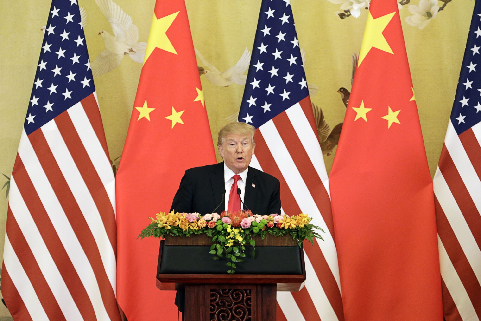 U.S. President Donald Trump And China President Xi Jinping Deliver Press Statement