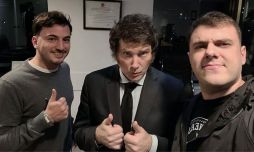 Agustín Romo, Javier Milei y Daniel Parisini