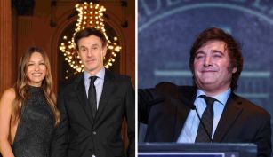 Pampita, Roberto García Moritán y Javier Milei