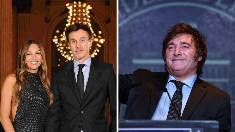 Pampita, Roberto García Moritán y Javier Milei