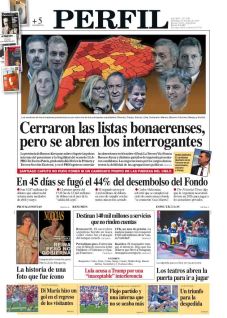 La tapa del Diario PERFIL del domingo 20 de julio de 2025