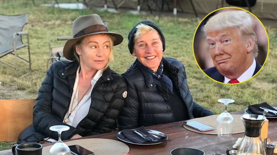 Portia de Rossi, Ellen DeGeneres y Donald Trump