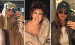 Wanda Nara y la China Suárez siguen el estilo de María Julia Alsogaray: abrigos de piel y glamour noventoso