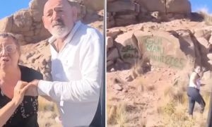 Un grupo de turistas vandalizaron un paisaje en Mendoza y fueron escrachados en redes 
