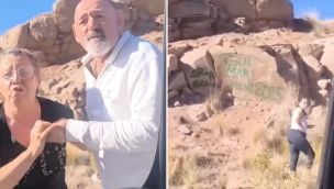 Un grupo de turistas vandalizaron un paisaje en Mendoza y fueron escrachados en redes 