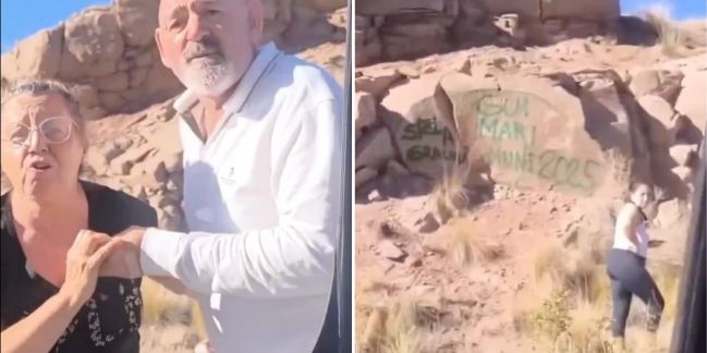 Un grupo de turistas vandalizaron un paisaje en Mendoza y fueron escrachados en redes 