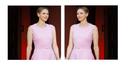 La princesa consorte y ex nadadora profesional, eligió un vestido con encajes para la celebración de los 20 años de reinado de Alberto II.