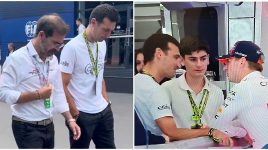 Sorpresa en el paddock de Bélgica: Scaloni dio el presente en la Fórmula 1, alentó por Colapinto y charló con Verstappen