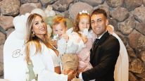 Lautaro Martínez junto a Agustina Gandolfo e hijos