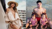 Daniela Celis y Thiago Medina con sus hijas