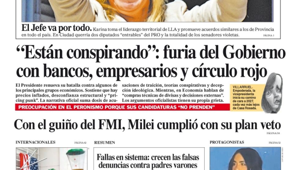 La tapa del Diario PERFIL del domingo 3 de agosto de 2025