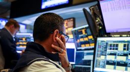 Traders On The Floor Of The NYSE After Trump Announces Global Tariffs