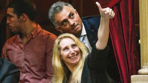 Karina Milei y Sebastian Pareja