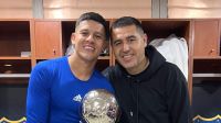 Marcos Rojo y Juan Román Riquelme